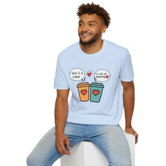 "I love U a Latte" Cute Coffee Pun Tee Couple T-Shirt