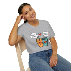 "I love U a Latte" Cute Coffee Pun Tee Couple T-Shirt