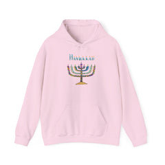 Hanukkah Menorah Hoodie — Festive Glitter Menorah Sweatshirt