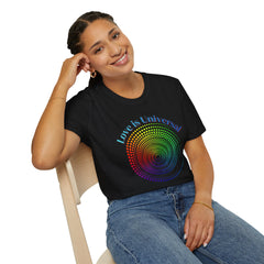 Love Is Universal T-Shirt — Rainbow Spiral Pride Tee