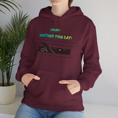 "Another Fine Day?" Cat Peeking Graphic Pullover Hoodie