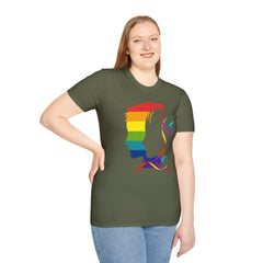 Pride Profile Silhouette T-Shirt — Rainbow LGBTQ+ Awareness Tee