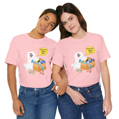"Ohwoooo happy day!"  Happy Dog with treat delivery T‑Shirt — Pet Gift