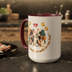Cat Lover Mug – "Not all family members walk on two feet" Colorful 11oz/15oz Ceramic Mug