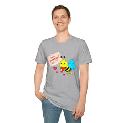 Valentine Bee T-Shirt — "Be My Valentine?" Cute Bee Hearts Tee