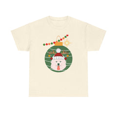 Christmas Samoyed Unisex Heavy Cotton Tee Customizable