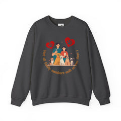 “Not All Family Members Walk on Two Feet” Pet-Loving Graphic Crewneck Sweatshirt