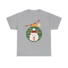 Christmas Samoyed Unisex Heavy Cotton Tee Customizable