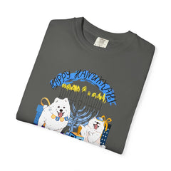 Hanukkah Dog T-Shirt — Cute Menorah & Dreidel Holiday Tee
