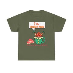 I'm Really Fine Tee — Cute Elf in a coffee cup Graphic T-Shirt
