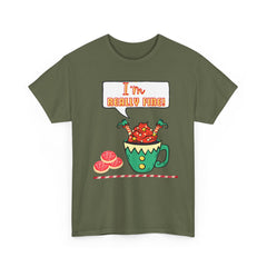 I'm Really Fine Tee — Cute Elf in a coffee cup Graphic T-Shirt