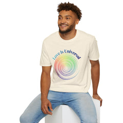 Love Is Universal T-Shirt — Rainbow Spiral Pride Tee