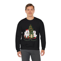 Christmas Samoyed Dogs Sweatshirt - Festive Tree & Gifts Holiday Crewneck
