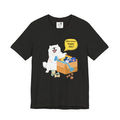 "Ohwoooo happy day!"  Happy Dog with treat delivery T‑Shirt — Pet Gift