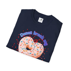 "Donut Break My Heart" Sprinkle Heart Donut Graphic Tshirt