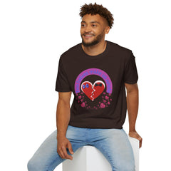 Two Halves Make Us Whole Broken Heart T-Shirt — Cute Split-Heart Couple Tee
