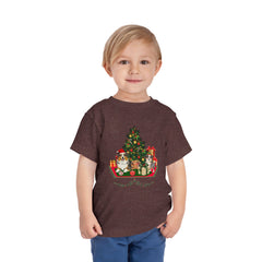 Toddler Tee — Cute Christmas Family Pets Under Festive Tree Holiday Shirt