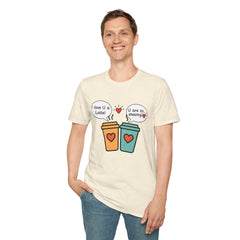 "I love U a Latte" Cute Coffee Pun Tee Couple T-Shirt