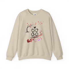 Couple Stick Figure Sweatshirt – Cute Heart Walk Valentine Crewneck