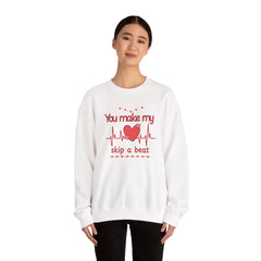 "You Make My Heart Skip a Beat" Crewneck Valentine Sweatshirt