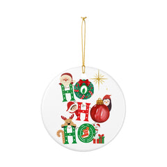 Ho Ho Ho Ceramic Christmas Ornament — Festive Holiday Tree Decoration