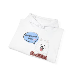 "Hanging with Mom" Cute Dog Graphic Pullover Hoodie