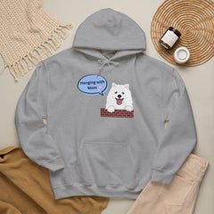 "Hanging with Mom" Cute Dog Graphic Pullover Hoodie
