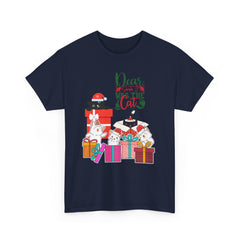 Christmas Cat Gifts T-Shirt — "Dear Santa it Was the Cat" Holiday Tee