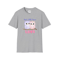 Cute ‘Owl Love You’ Pink & Purple Owls Valentine Tee Shirt