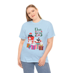 Christmas Cat Gifts T-Shirt — "Dear Santa it Was the Cat" Holiday Tee