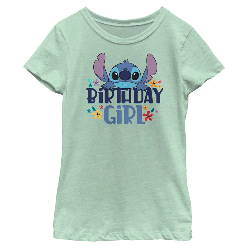 Girl's Disney Bday Girl Stitch T-Shirt