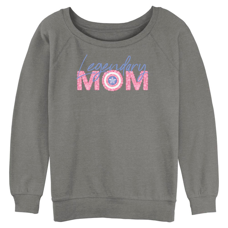Junior's Marvel Legendary Mom Flowers Raglan Pullover