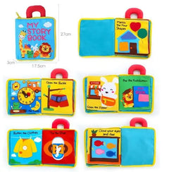 Beiens 3D Soft Cloth Baby Books: Animal and Vehicle Themes, Montessori Educational Toys for Toddler Development