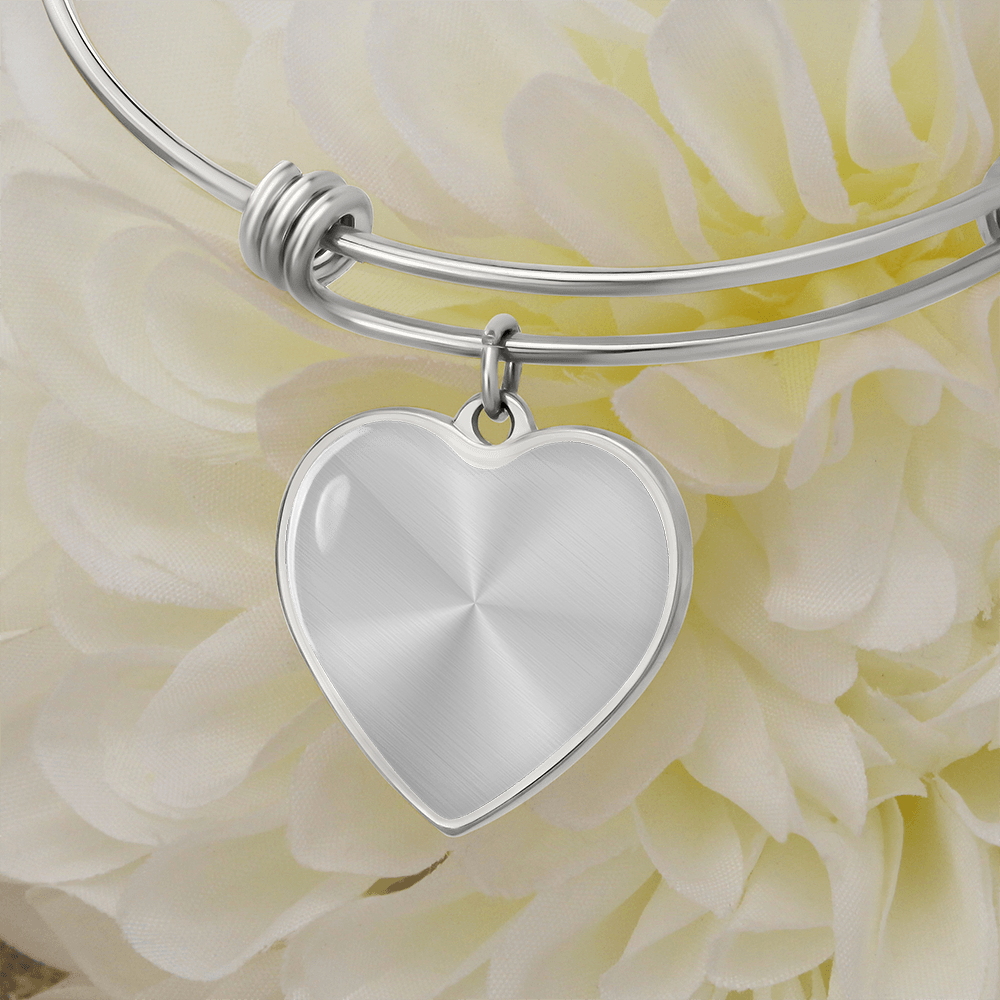 Customized Engraved Message Heart Bangle