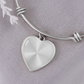 Customized Engraved Message Heart Bangle