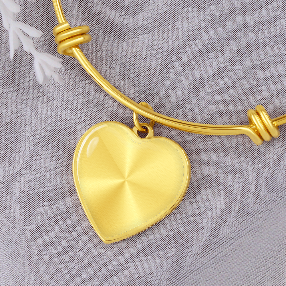 Customized Engraved Message Heart Bangle