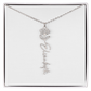 Customized Name Necklace with Floral Designs Featuring Flowers of the Calendar