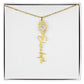 Customized Name Necklace with Floral Designs Featuring Flowers of the Calendar