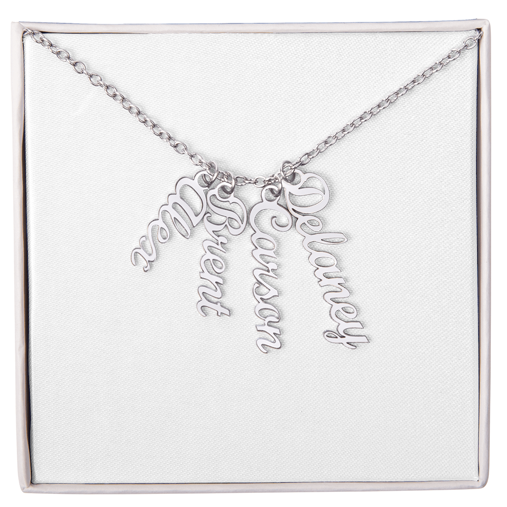 Customized Vertical Name Necklace 1-4 Names
