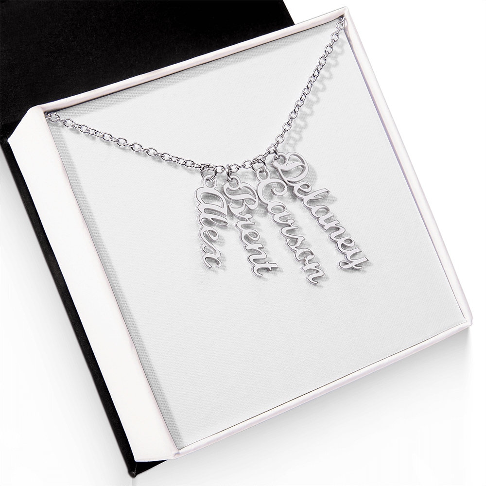 Customized Vertical Name Necklace 1-4 Names