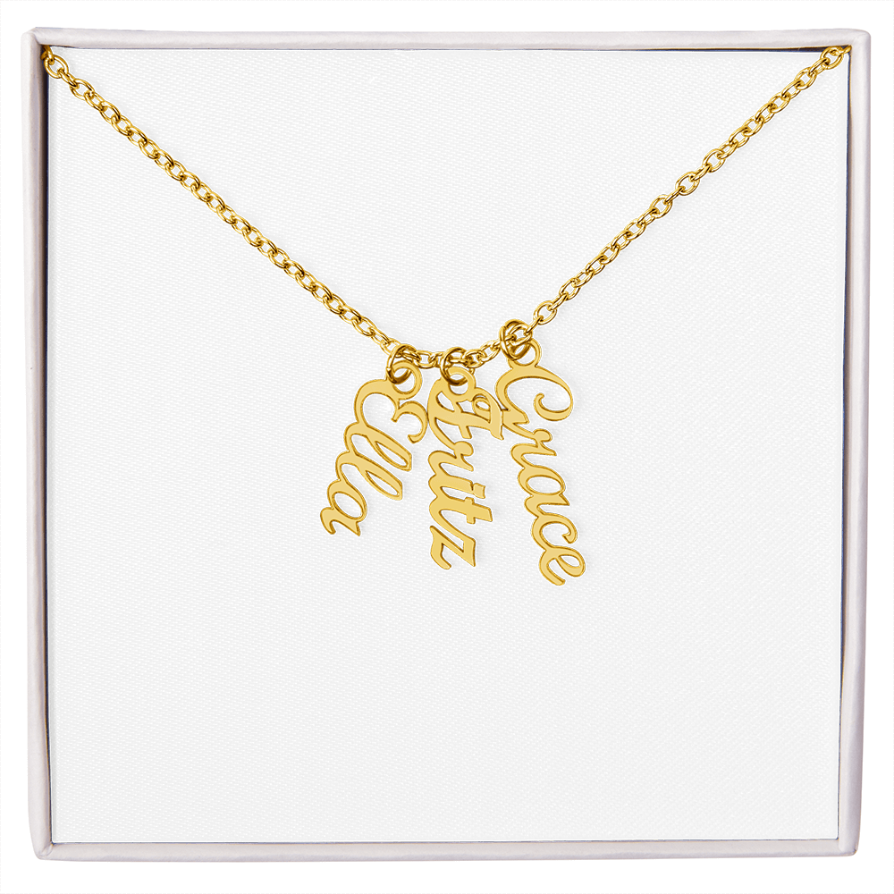 Customized Vertical Name Necklace 1-4 Names