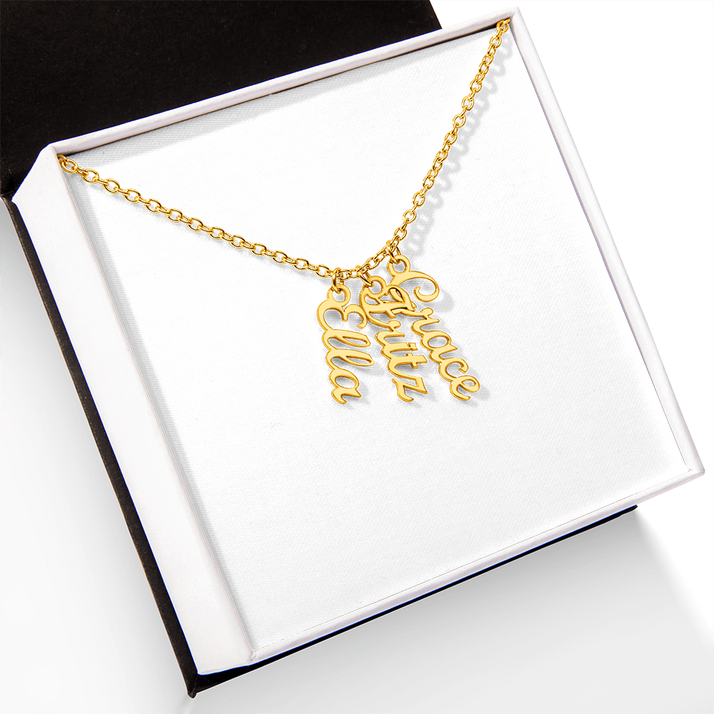 Customized Vertical Name Necklace 1-4 Names