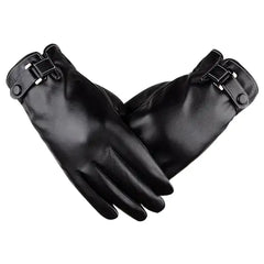 Autumn Warmth Stylish Vegan Leather Touch Smart Gloves